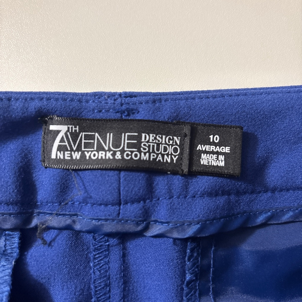 7th Avenue Design Studio Royal Blue Dress Pants - Size 10 Average - Picture 2 of 6